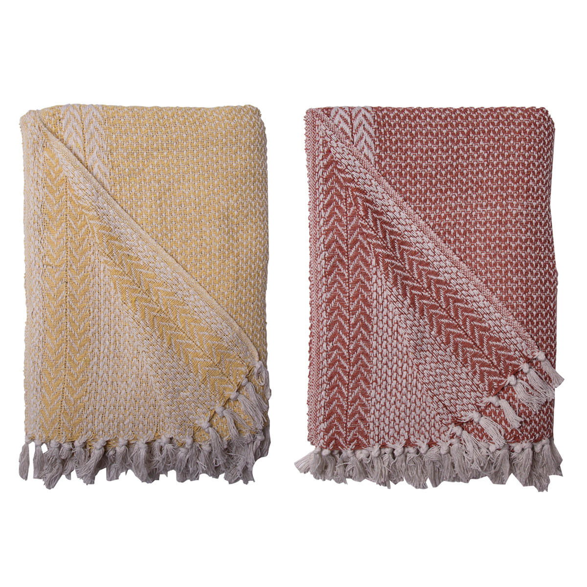 DECKE Agatha 130x180 cm, 100% Baumwolle, Gelb - Gelb, Textil (130/180cm) - Au Maison