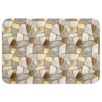 KOUPELNOVÁ PŘEDLOŽKA Mozaika - Mramor - Zlato 90x60 cm - šampaňská, textil/plast (90/60cm)