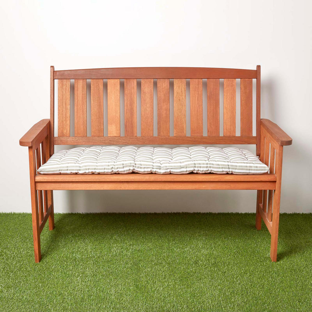 BANKAUFLAGE 3-Sitzer grau-weiß gestreift 143/48/5 cm - Grau, Textil (143/48/5cm) - Homescapes