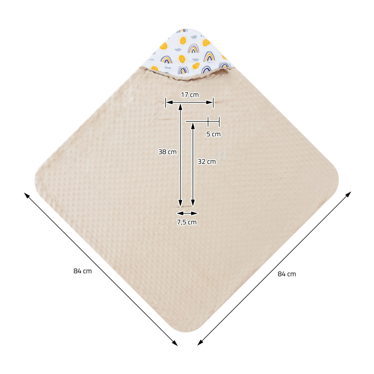 EINSCHLAGDECKE - Beige, Textil (84/84cm) - Joyz
