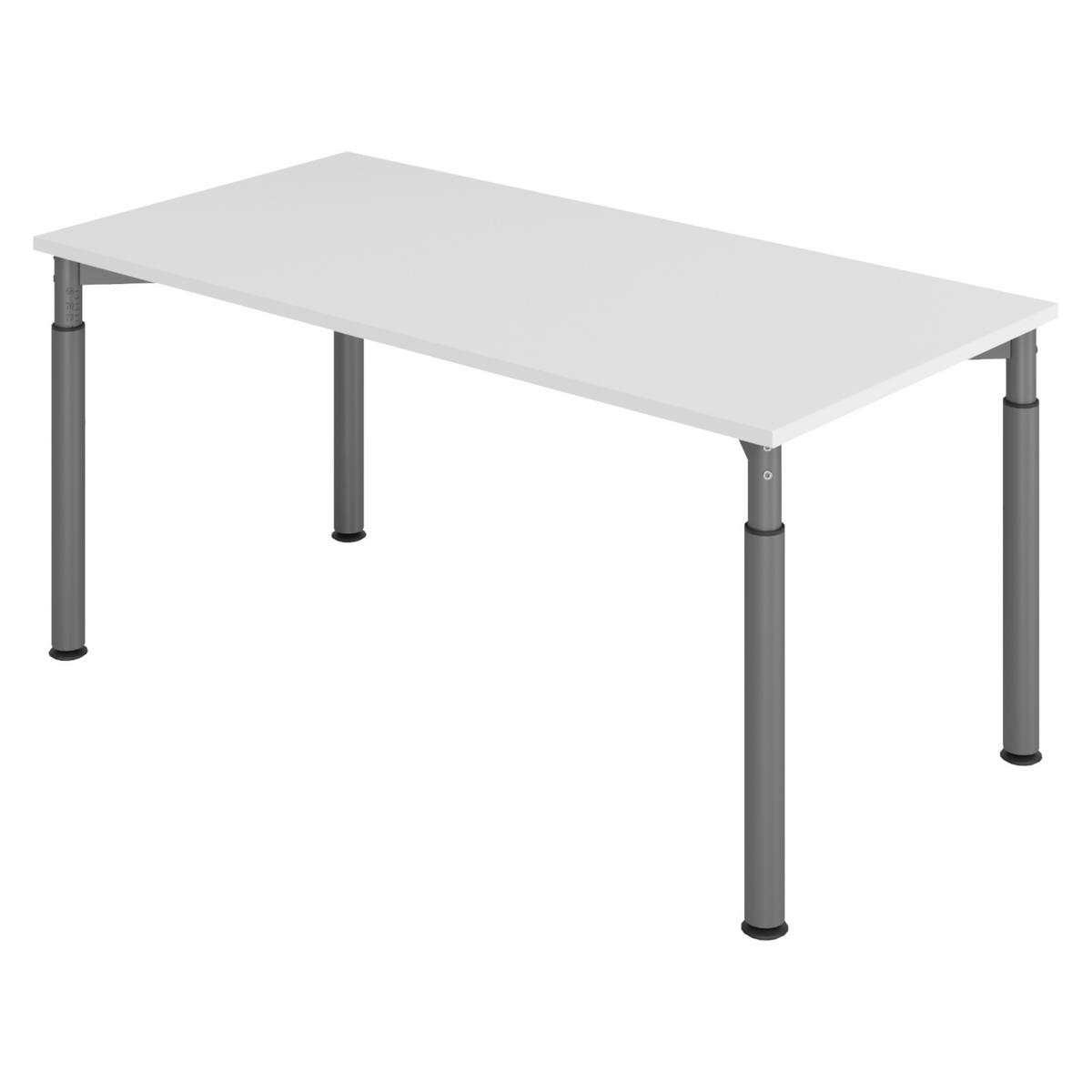 SCHREIBTISCH Serie-Y 80/160/74 cm in Grau/Graphitfarben - Graphitfarben/Grau, Holzwerkstoff (80/160/74cm) - bümö