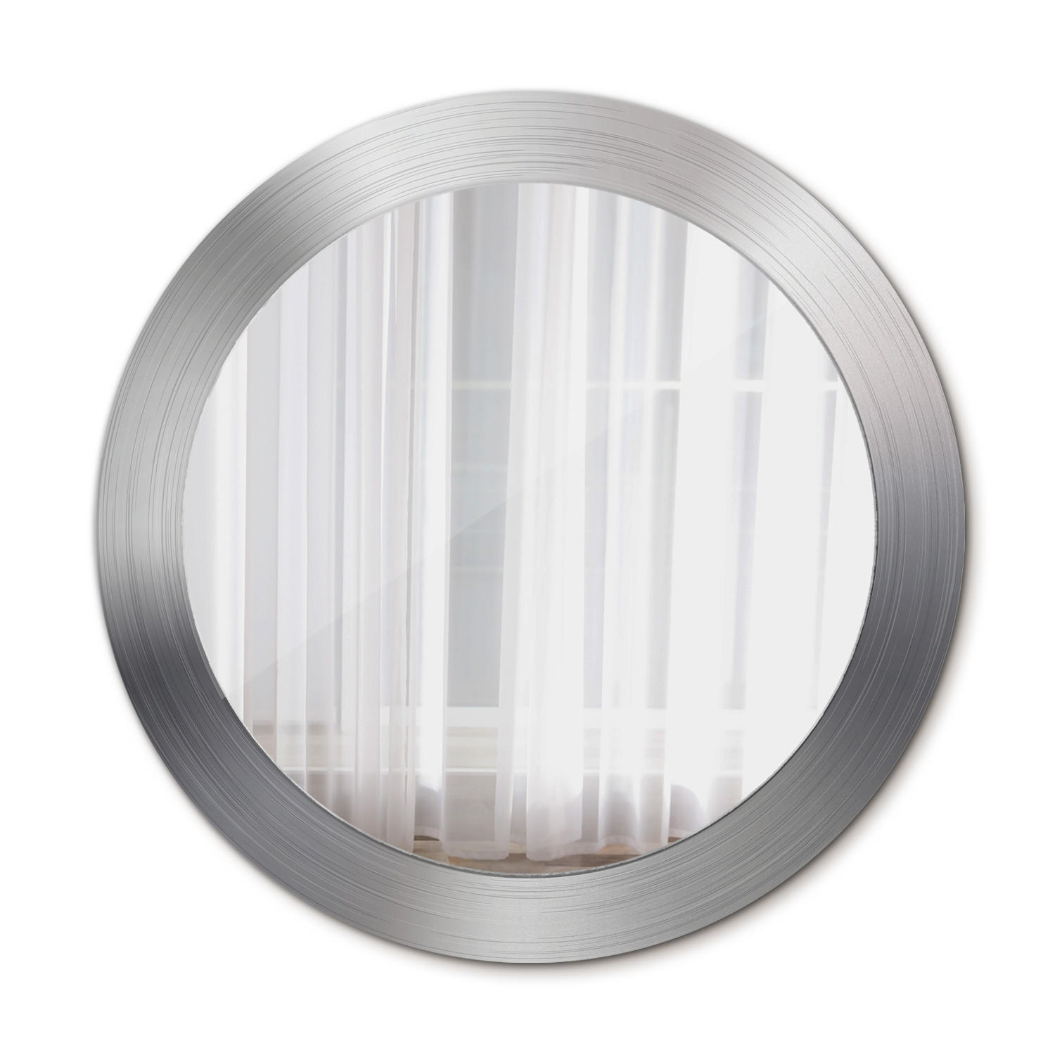 SPIEGEL Ø70 cm Rund mit Aufdruck - Silberfarben, Glas (70/70/0.4cm) - TULUP