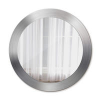 SPIEGEL Ø70 cm Rund mit Aufdruck - Silberfarben, Glas (70/70/0.4cm) - TULUP