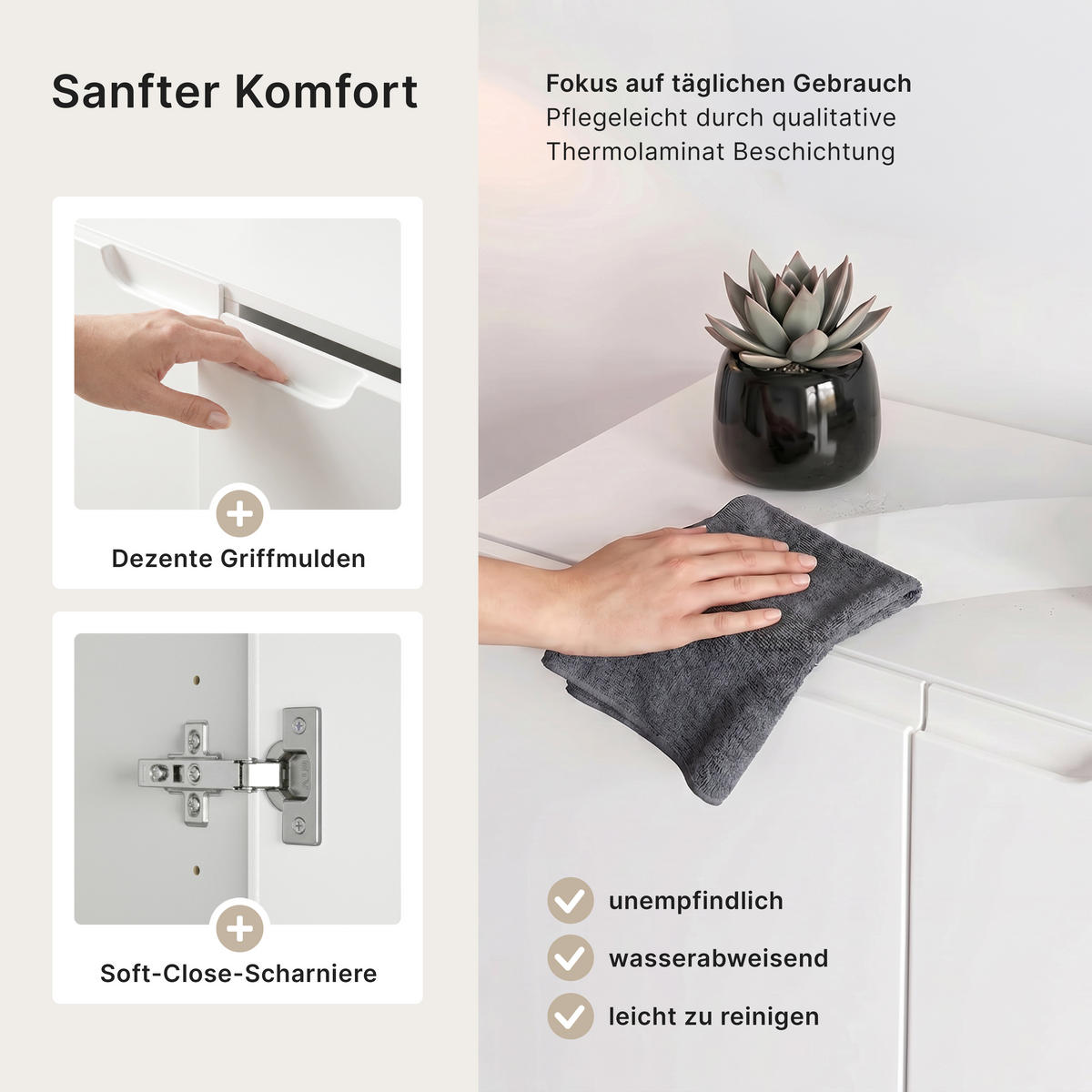KOMMODE Logan Fronten in Avola-Anthrazit - Anthrazit, Holzwerkstoff (82/78/37cm) - Vladon