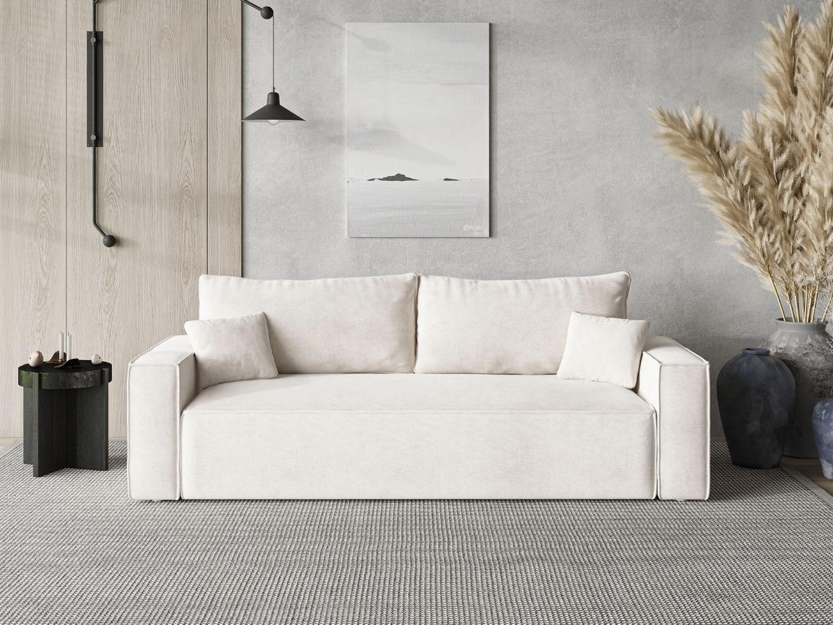 SOFA 230/90/70 Creme Sivra - Creme, Kunststoff/Textil (230/70/90cm) - Graingold