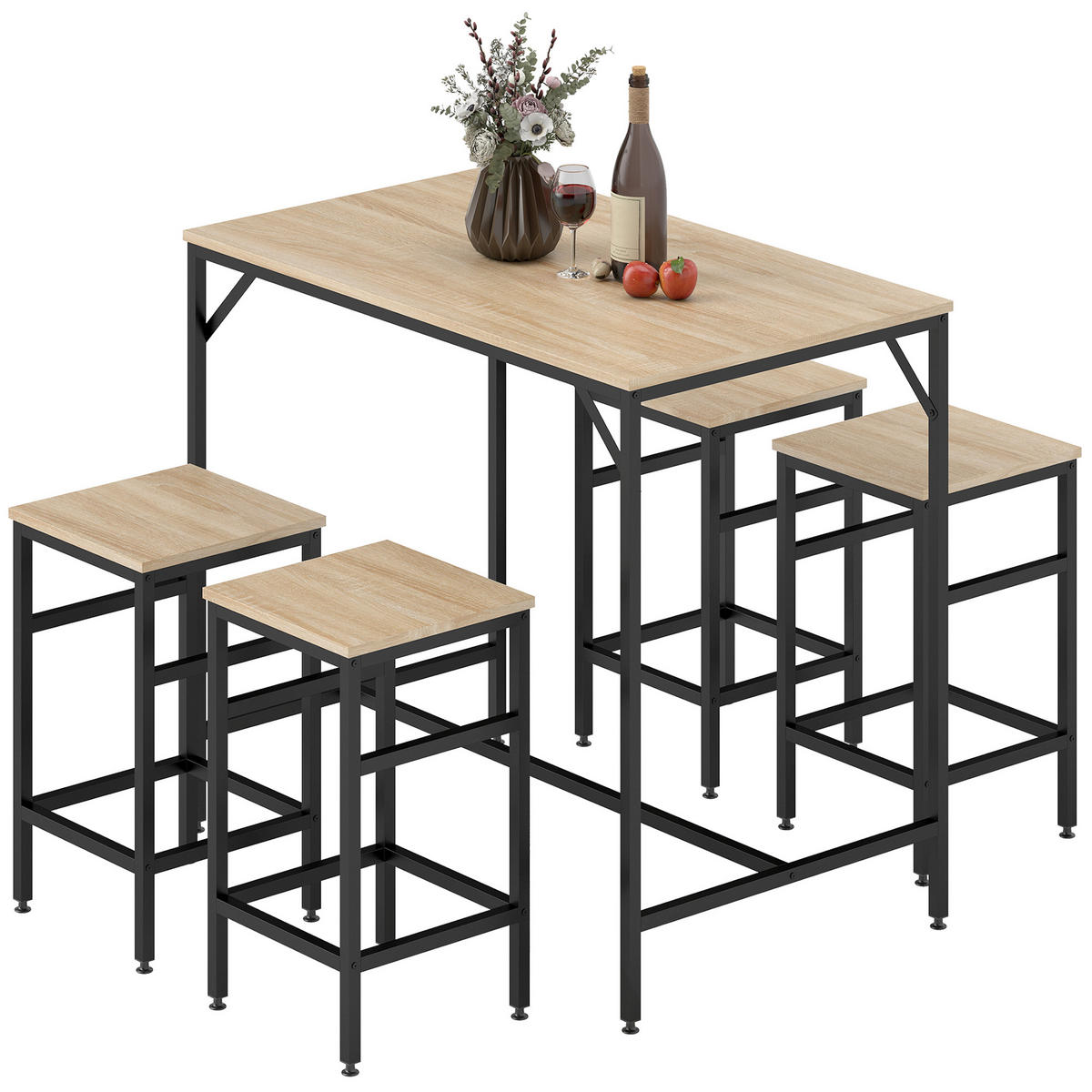 BAR-SET Eichefarben 100.0/60.0/88.0cm - Eichefarben, Holzwerkstoff (60/88/100cm)