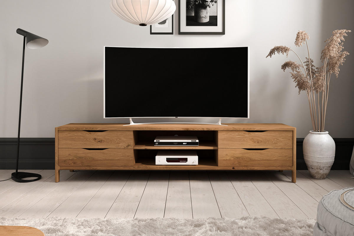 TV-SCHRANK PAUL - Wildeiche, Holz (200/48/50cm) - byoak