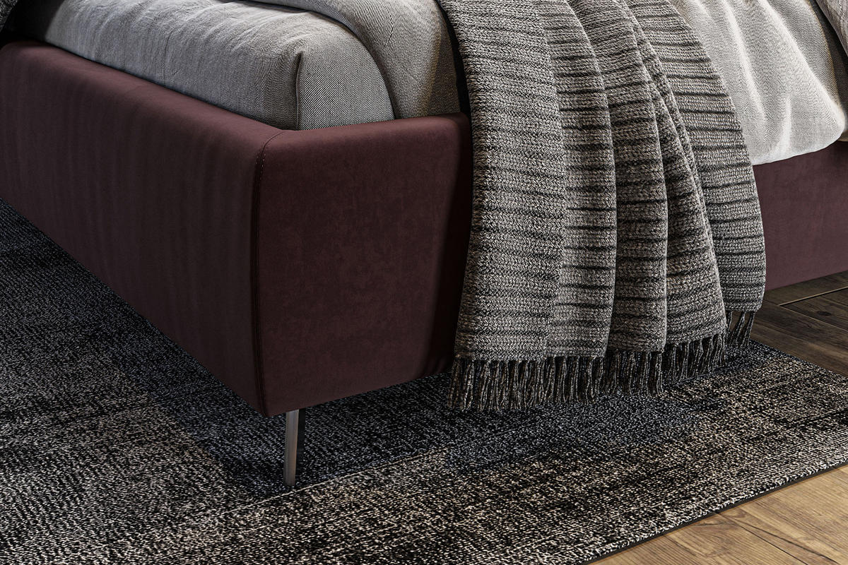 POLSTERBETT ANNY Violett Massivholz - Violett, Textil (180/200cm) - KAWOLA