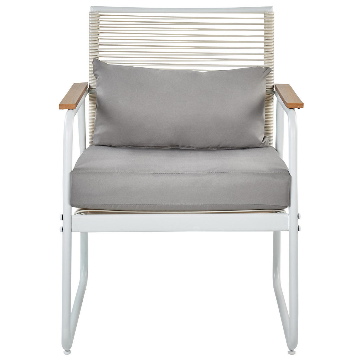 LOUNGE SET 4-Sitzer Metal weiß Pomonte - Weiß/Grau, Metall - Beliani