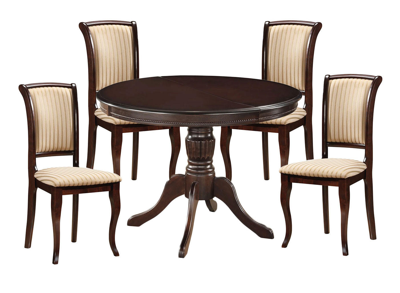 ESSZIMMER-SET Olivia 5-tlg Nussbaum dunkel - Nussbaumfarben, Holz (286/96/106cm) - Feldmann-Wohnen