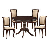 ESSZIMMER-SET Olivia 5-tlg Nussbaum dunkel - Nussbaumfarben, Holz (286/96/106cm) - Feldmann-Wohnen