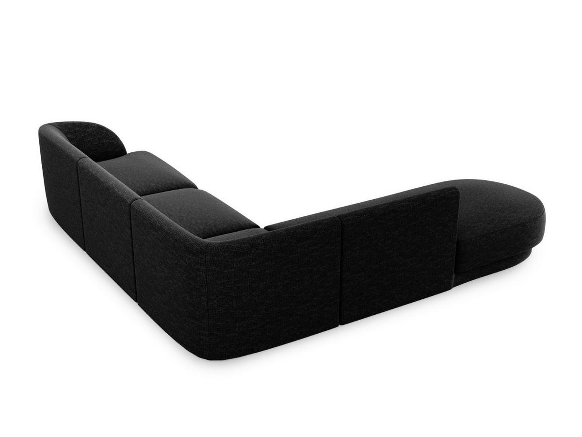 ECKSOFA links Miley aus Chenille-Stoff schwarz 6 Sitzplätze - Schwarz, Textil (248/255cm) - Micadoni