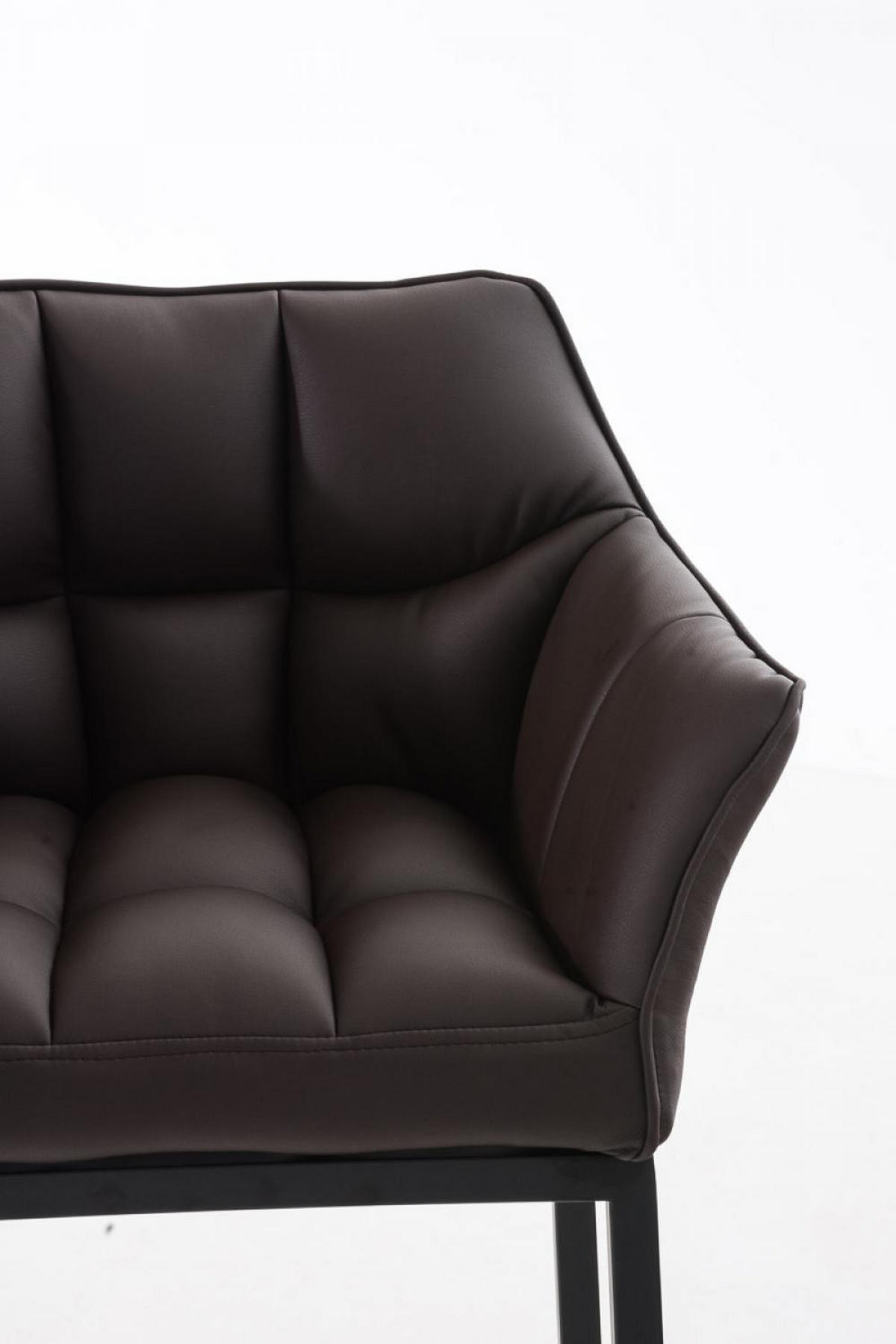 BARHOCKER Lederlook braun - Schwarz/Braun, Textil/Metall (64/110/48cm) - CLP