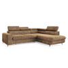 ECKSOFA VELISS Beige Kordstoff mit Schlaffunktion - Beige, Holz (255/193cm) - MASSENO