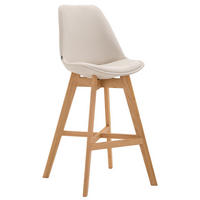 BARHOCKER Stoff creme - Eukalyptusholzfarben/Creme, Holz/Textil (48/112/56cm) - CLP