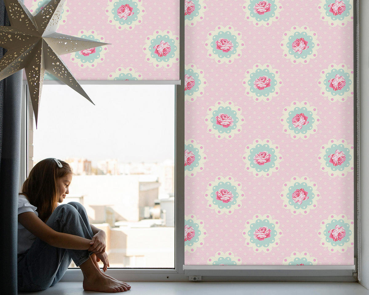 VNÚTORNÁ roleta - okenná roleta - roleta - 100x140 cm - Ruže - pink, plast (100/140/0.5cm) - TULUP