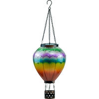 LED-SOLAR Laterne Heißluftballon Metall-Kunststoff Ø19x58cm Regenbogenfächer XL - Multicolor, Kunststoff (19/19/58cm) - Northpoint