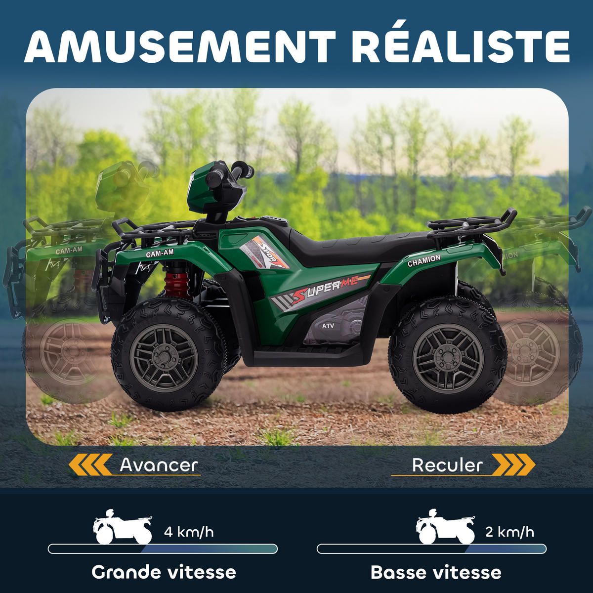 ELEKTRO-QUAD DE-13070 2 Motoren Grün - Grün, Kunststoff (88/45/50cm) - ComfortXL