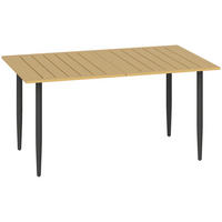 GARTENTISCH rechteckig 150/90/73 cm Braun - Braun, Metall (150/90/73cm) - Outsunny