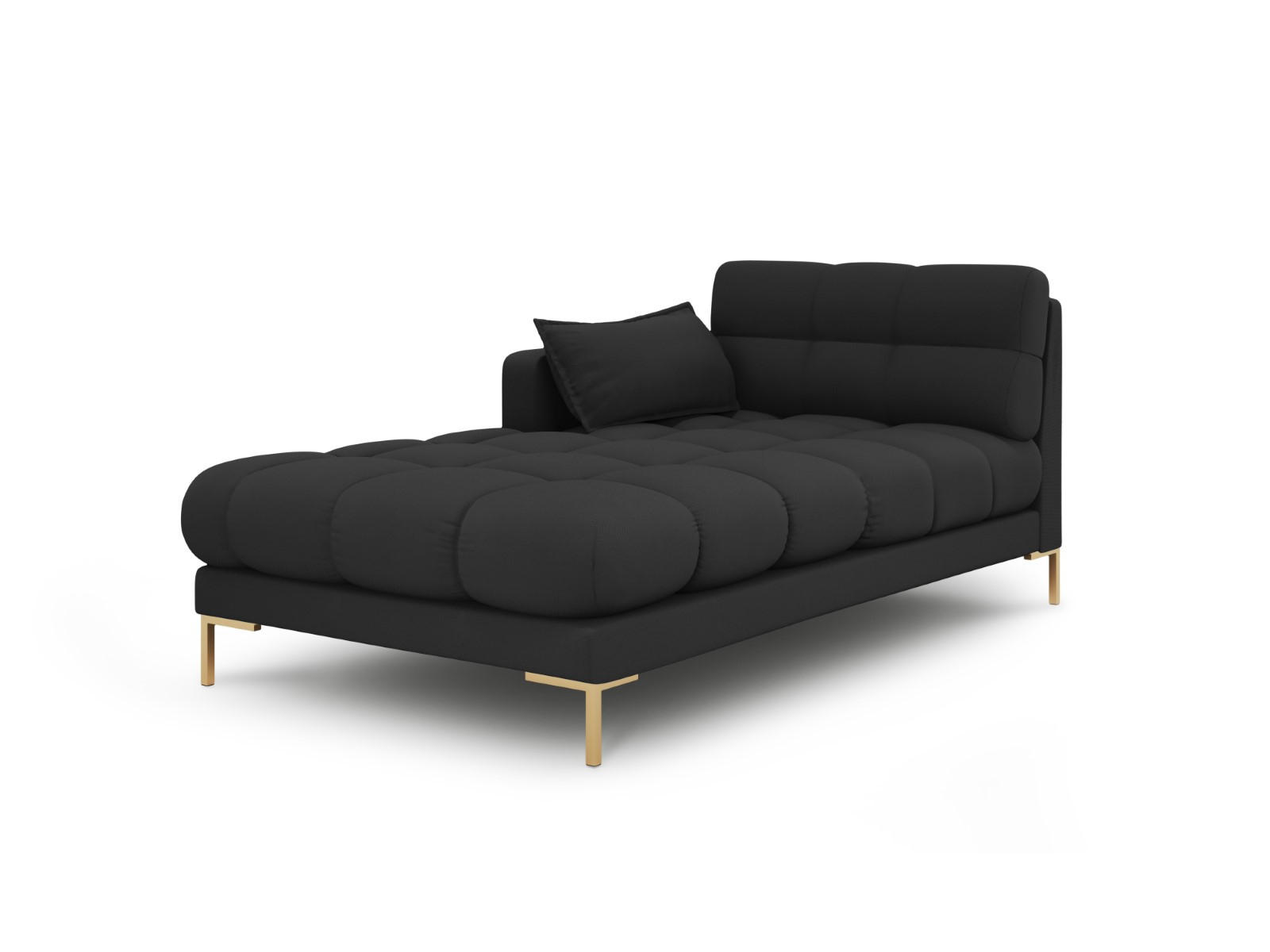 CHAISELONGUE links Mamaia aus strukturiertem Stoff dunkelgrau - Dunkelgrau, Textil (102/75/185cm) - Micadoni