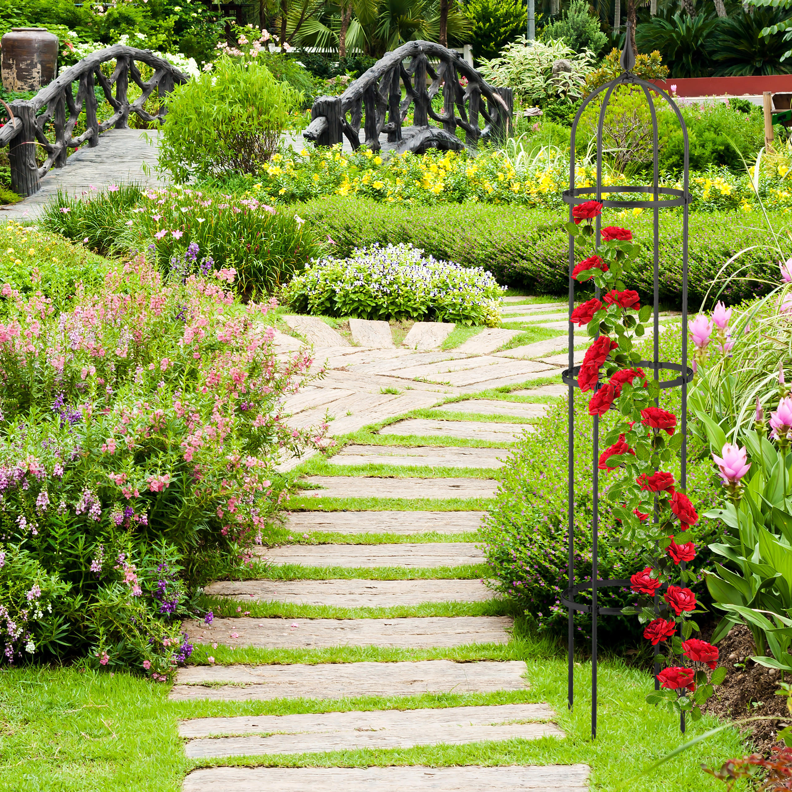 2XRANKHILFE - Schwarz, Kunststoff/Metall (25/130/25cm) - Relaxdays