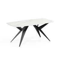 ESSTISCH AXIS - Weiß Hochglanz/Schwarz, Holzwerkstoff/Metall (90/180/76cm) - Meblini