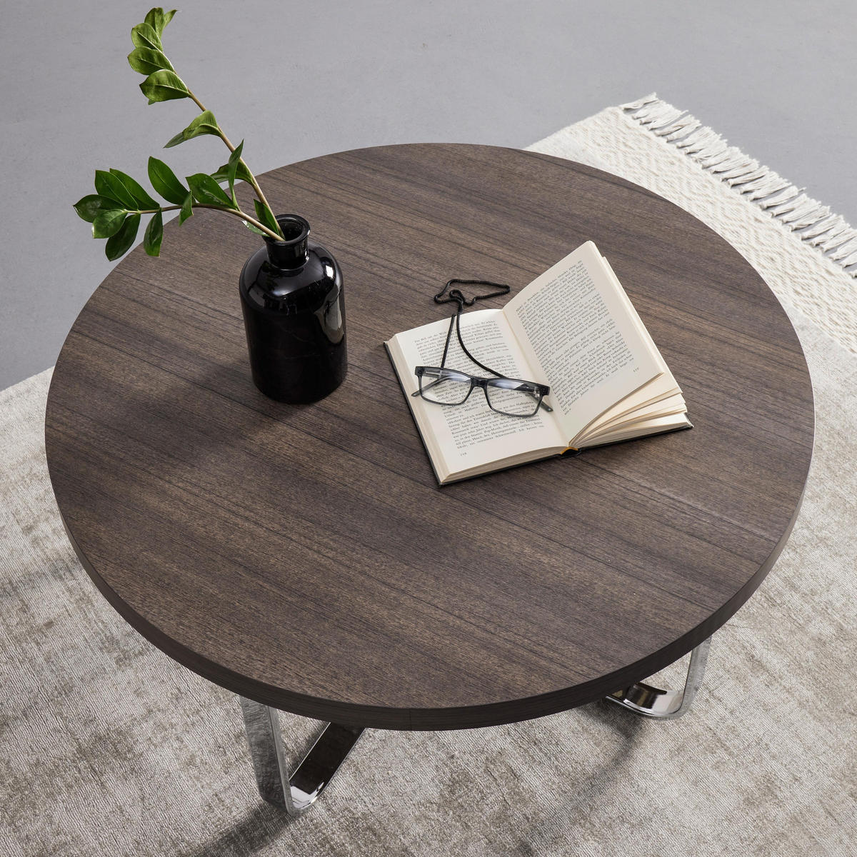 COUCHTISCH Carl Eichefarben MDF Rund - Eichefarben, Holz (80/80/42cm) - Bessagi Home