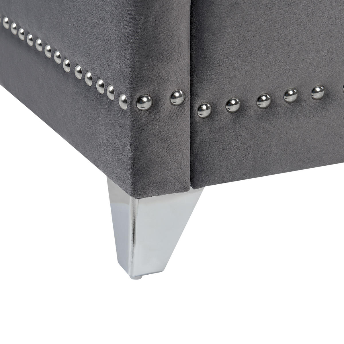 POLSTERBETT 160/200 cm Grau Ayette - Grau, Textil (160/200cm) - Beliani