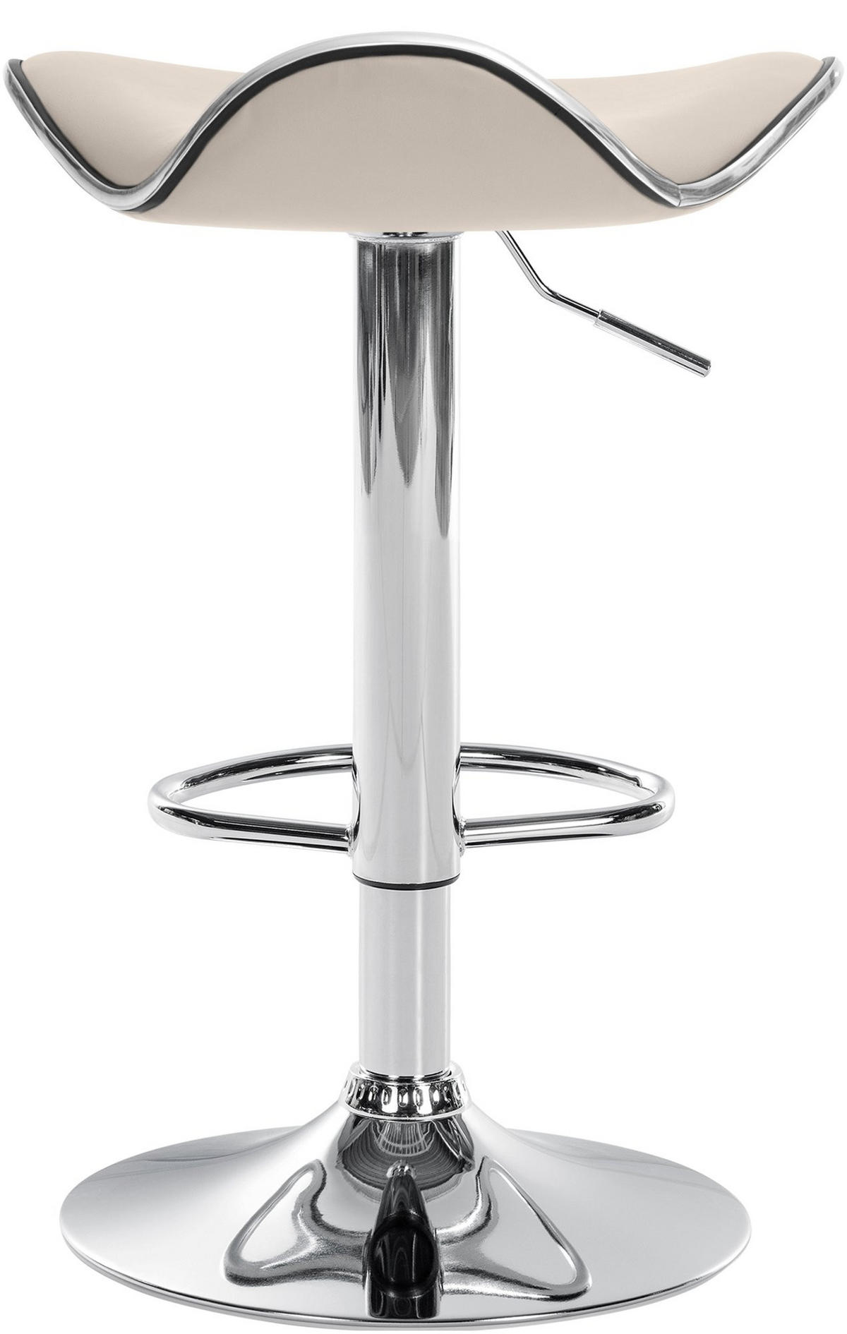 BARHOCKER Lederlook Creme - Chromfarben/Creme, Textil/Metall (45/71/45cm) - CLP