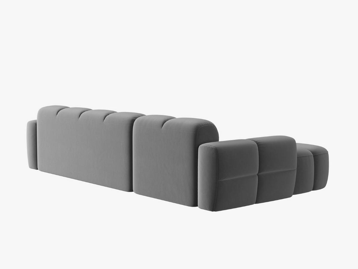 ECKSOFA links Lisa aus Samt hellgrau 4 Sitzplätze - Hellgrau, Textil (170/310cm) - Micadoni