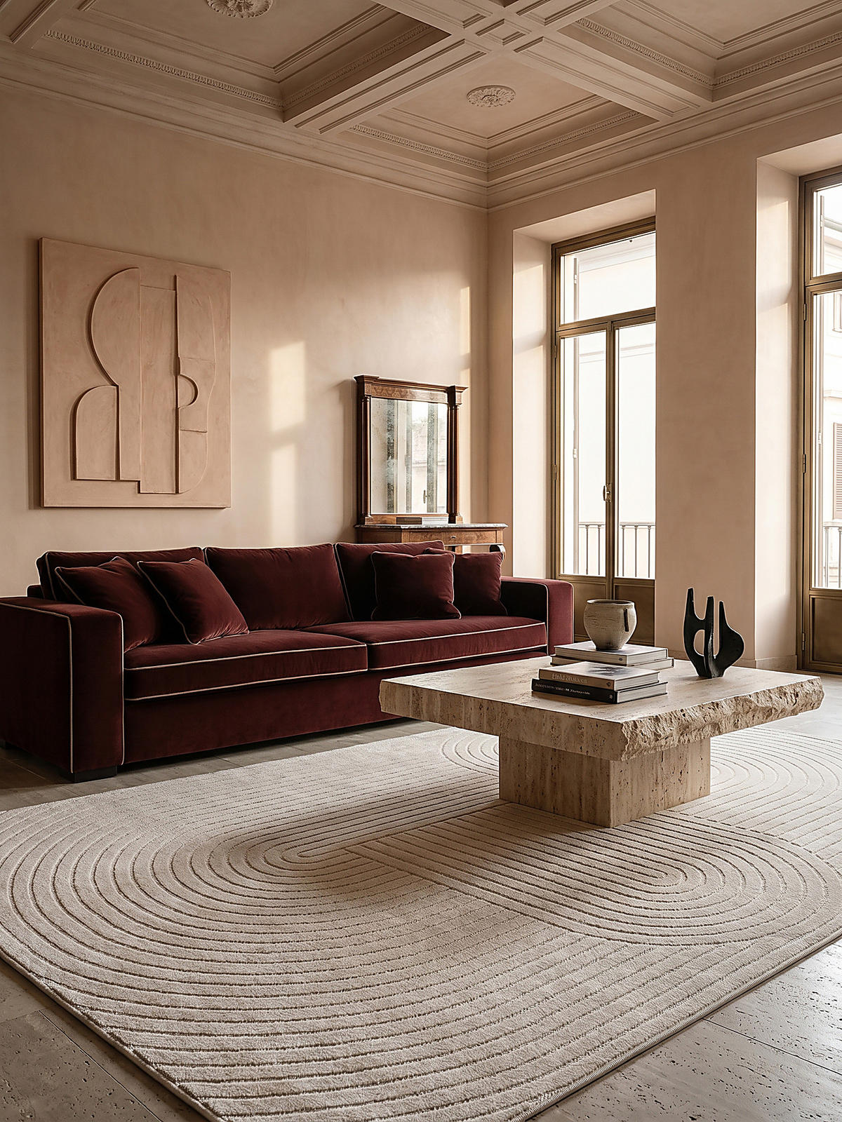 TEPPICH Outdoor Geometrisch MEZEN Polypropylen Creme 200 x 280 cm - Beige, Textil (200/280cm) - KADIMA DESIGN