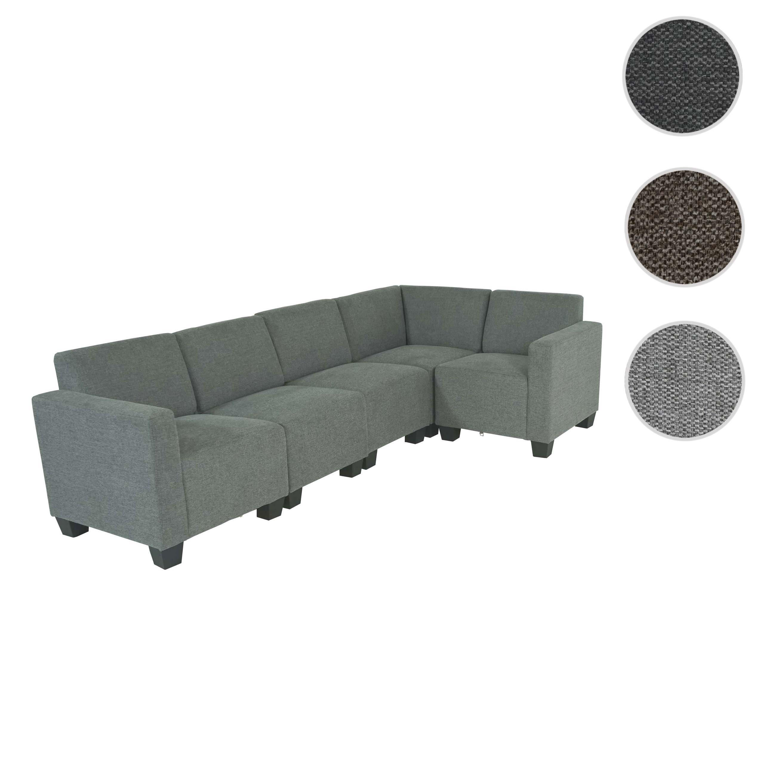 SOFA-SYSTEM COUCH-GARNITUR Grau - Grau, Textil (195/195cm) - MCW