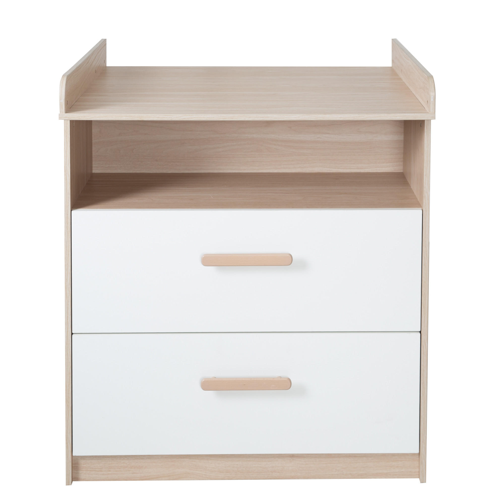 WICKELKOMMODE Cabane mit Schubladen - Eichefarben/Weiß, Holz/Holzwerkstoff (88/97.5/75cm) - Roba
