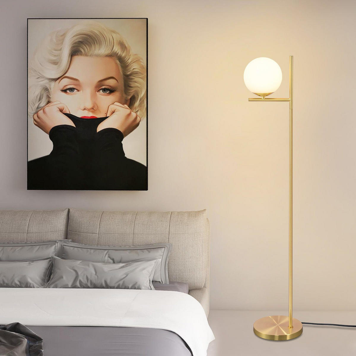 STEHLAMPE Kaelen 27/27/47 cm - Weiß, Metall (27/27/47cm) - ZMH