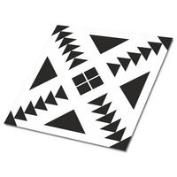FLIESENAUFKLEBER 9 Stück 30x30 cm selbstklebend Dreiecke und Quadrate - Schwarz, Textil (30/1.6/30cm) - TULUP