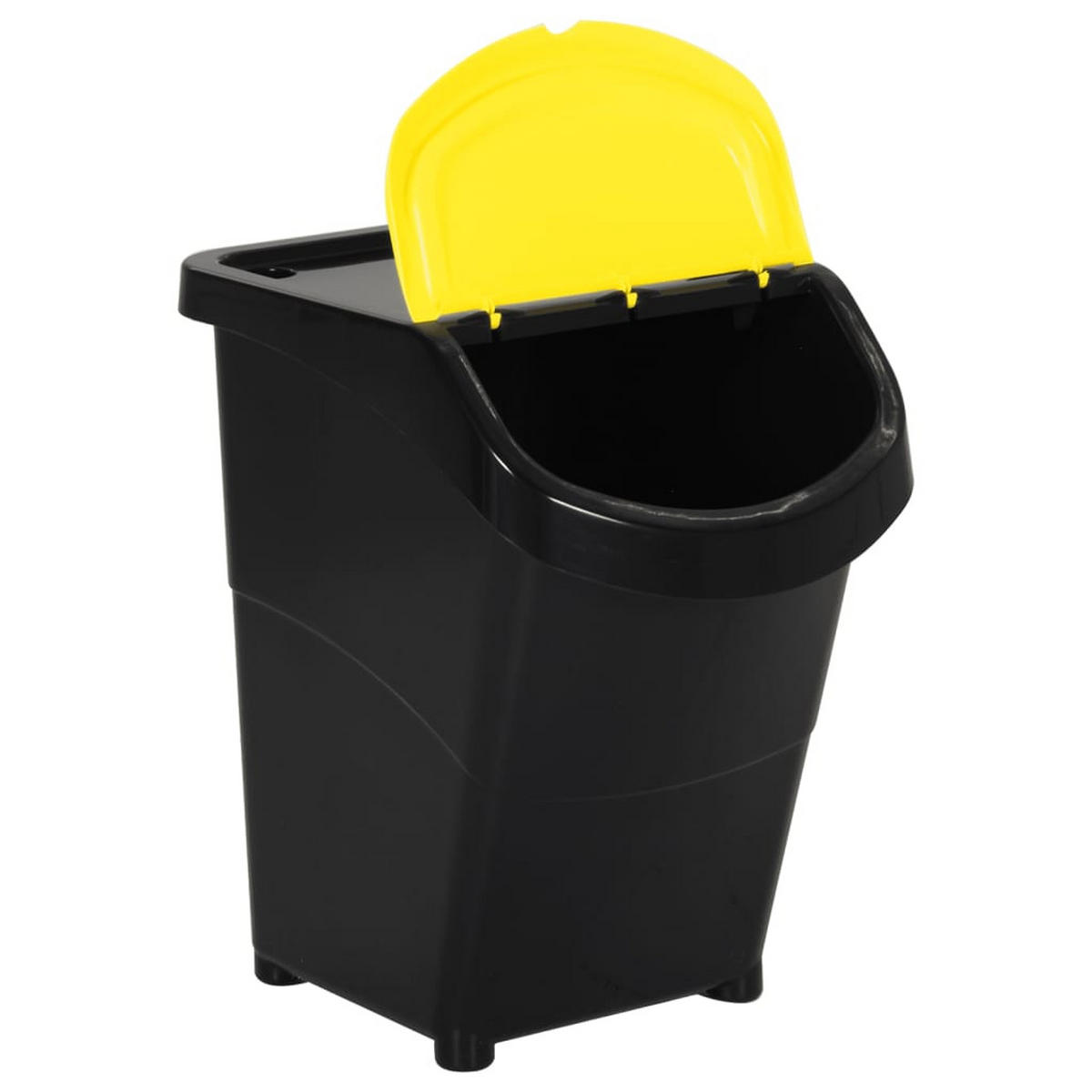 ABFALLBEHÄLTER (3er-Set) mit Deckeln 3x40L Schwarz - Schwarz, Kunststoff (43.5/46/31cm) - DELUKE