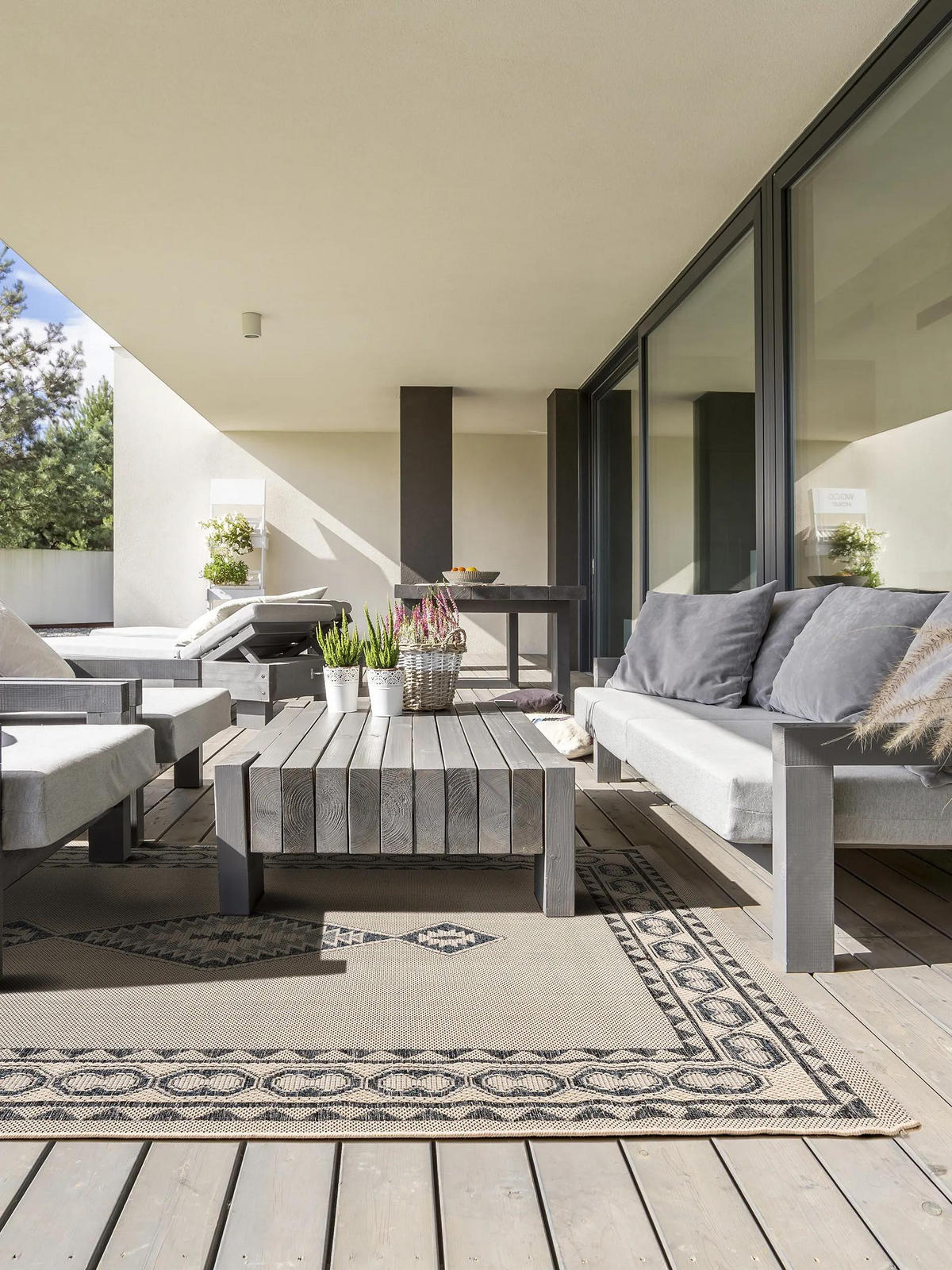 OUTDOORTEPPICH River Beige/Blau 200x285 cm - Beige, Textil (200/285cm) - benuta Nest