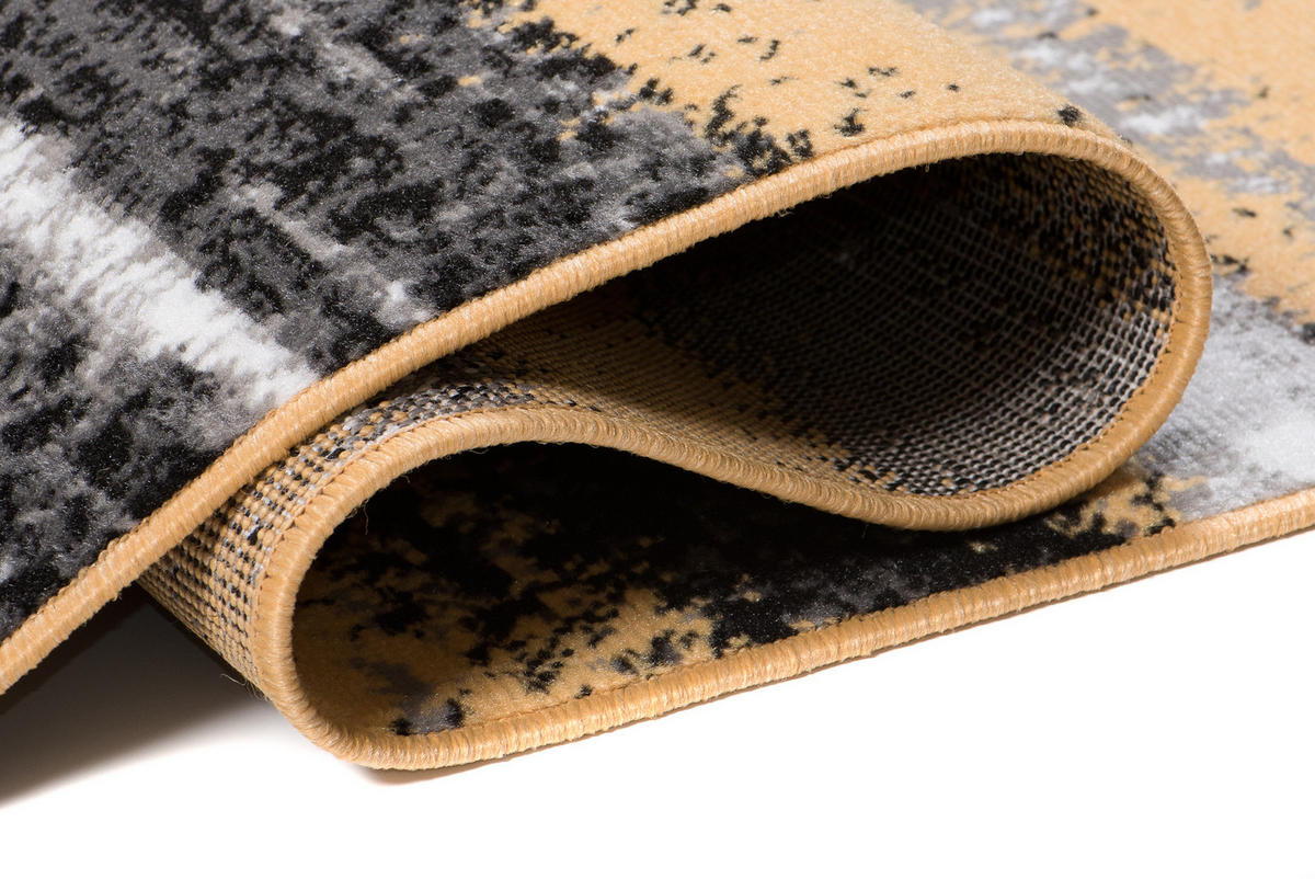 TEPPICH MAYA Gelb Meliert Streifen Verwischt 160/220 cm - Gelb, Textil (160/220cm) - Tapiso