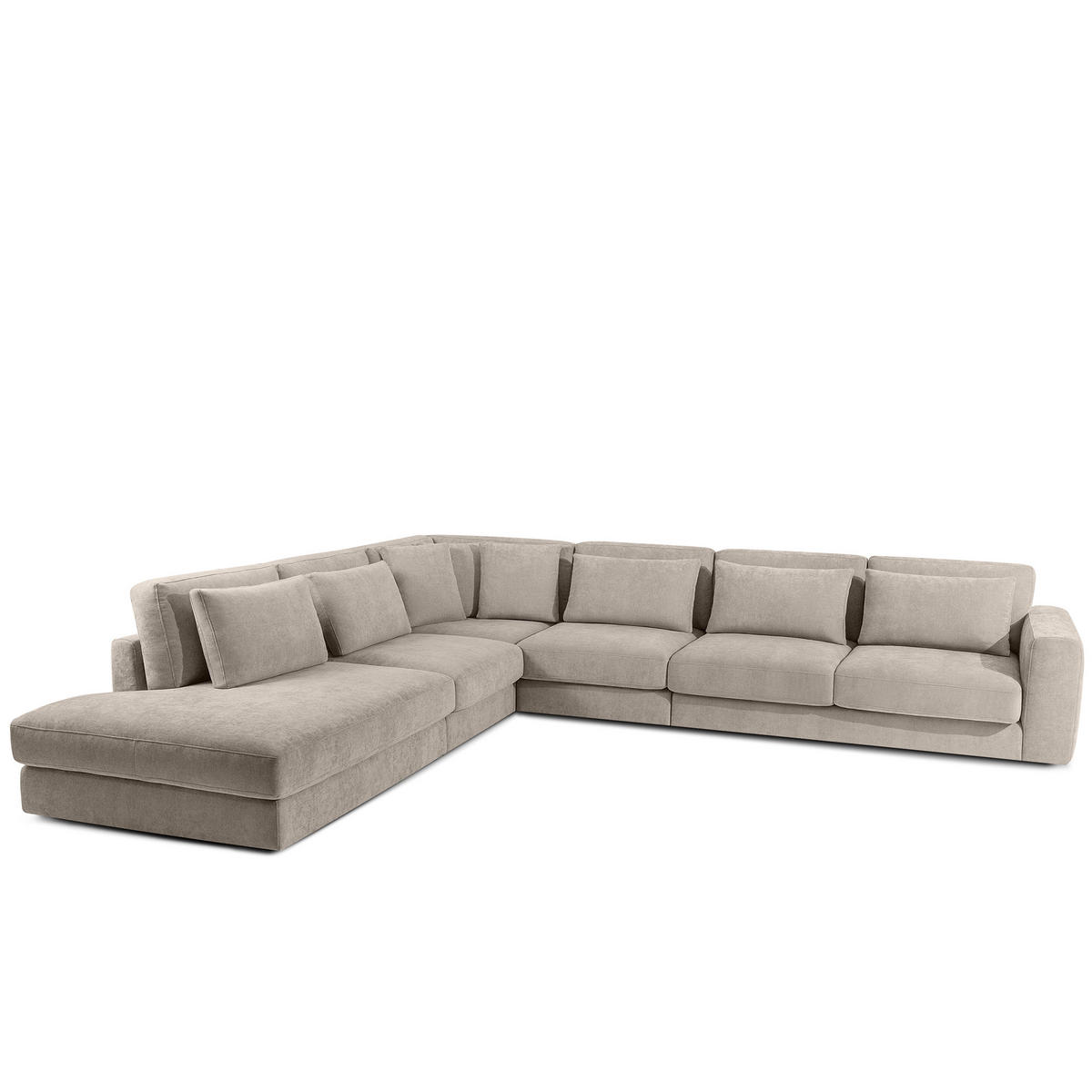 ECKSOFA XL links VERUS - Ecru, Holz/Holzwerkstoff (377/328cm) - KONSIMO®