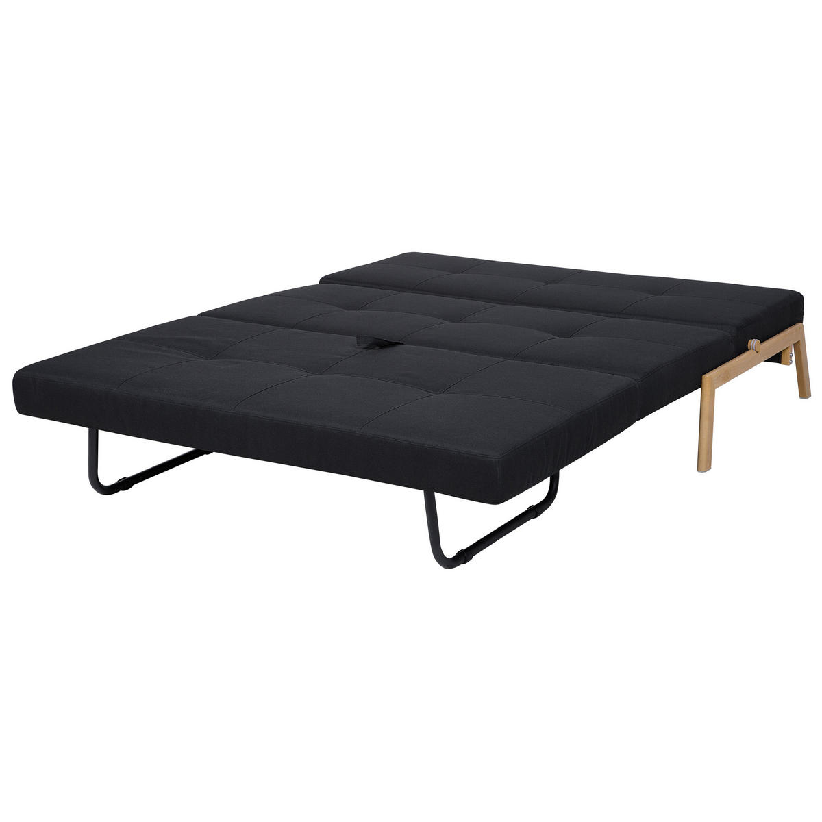 2-SITZER-SCHLAFSOFA Polsterbezug Schwarz Edland - Schwarz, Textil (152/76/92cm) - Beliani