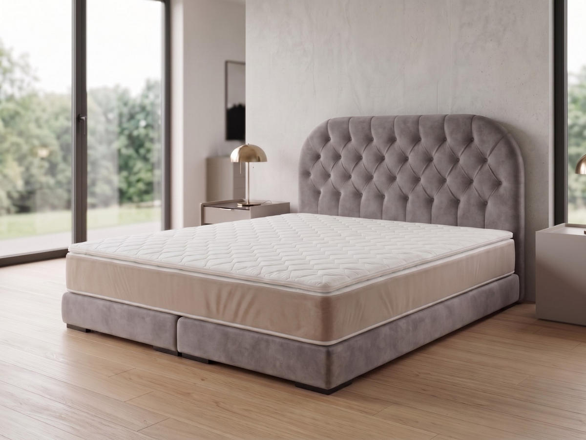 POLSTERBETT LEON4 200x 200 cm Farbe: Hellbraun - Hellbraun, Textil (200/200cm) - A&J MöbelLand