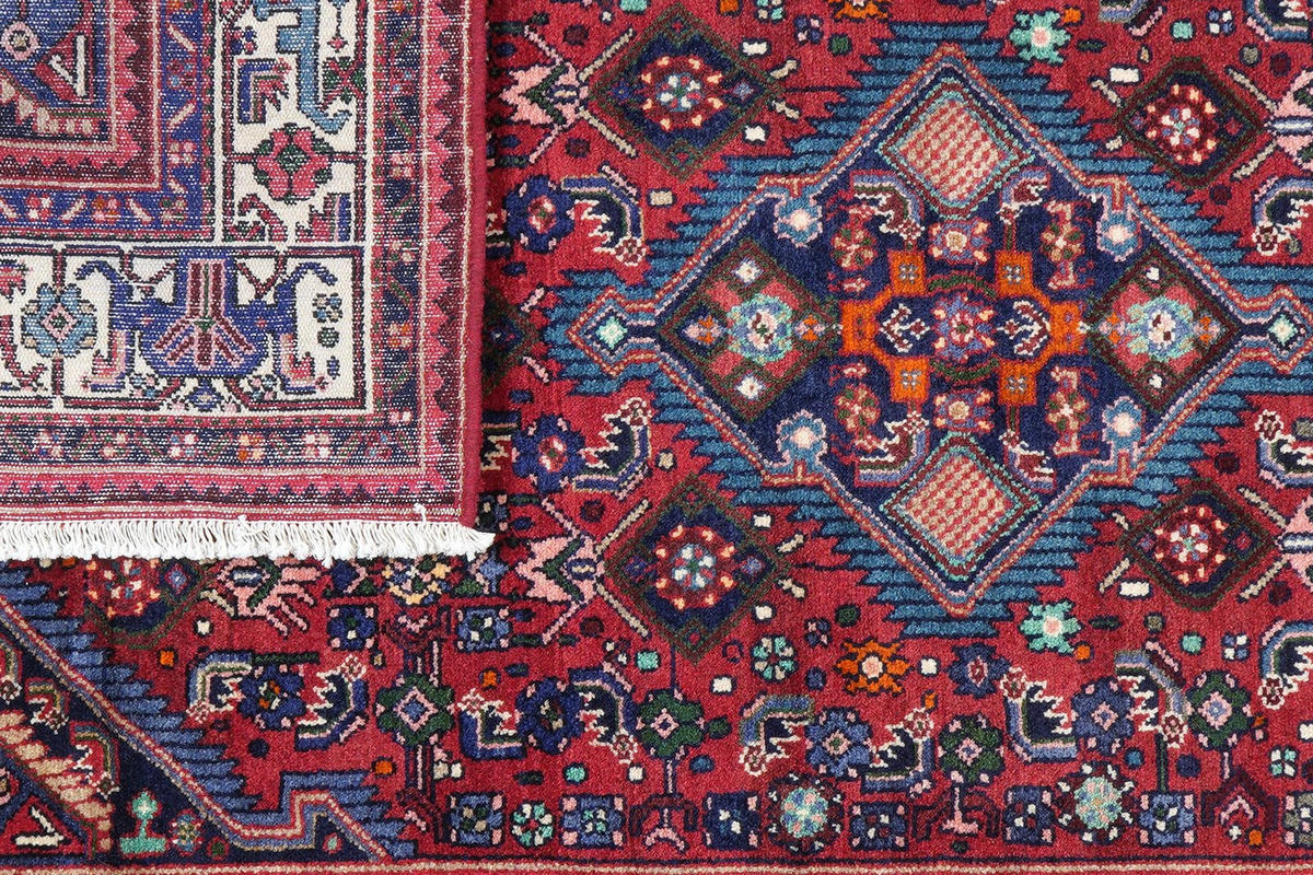 ORIENTTEPPICH handgeknüpft Assadabad Rot 214/121 cm Schurwolle - Rot, Textil (121/214cm) - Looma