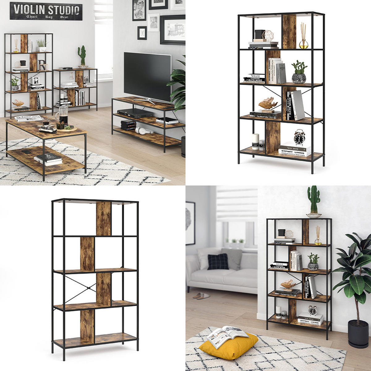 BÜCHERREGAL Fyrk Antikholz 80 x 146 cm - Alteiche, Holzwerkstoff (80/146/30cm) - Vicco