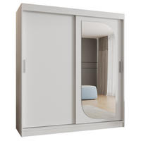 SCHWEBETÜRENSCHRANK 200/180/62 2-türig - Silberfarben/Weiß, Holz (180/200/62cm) - MÖBEL KRYSPOL