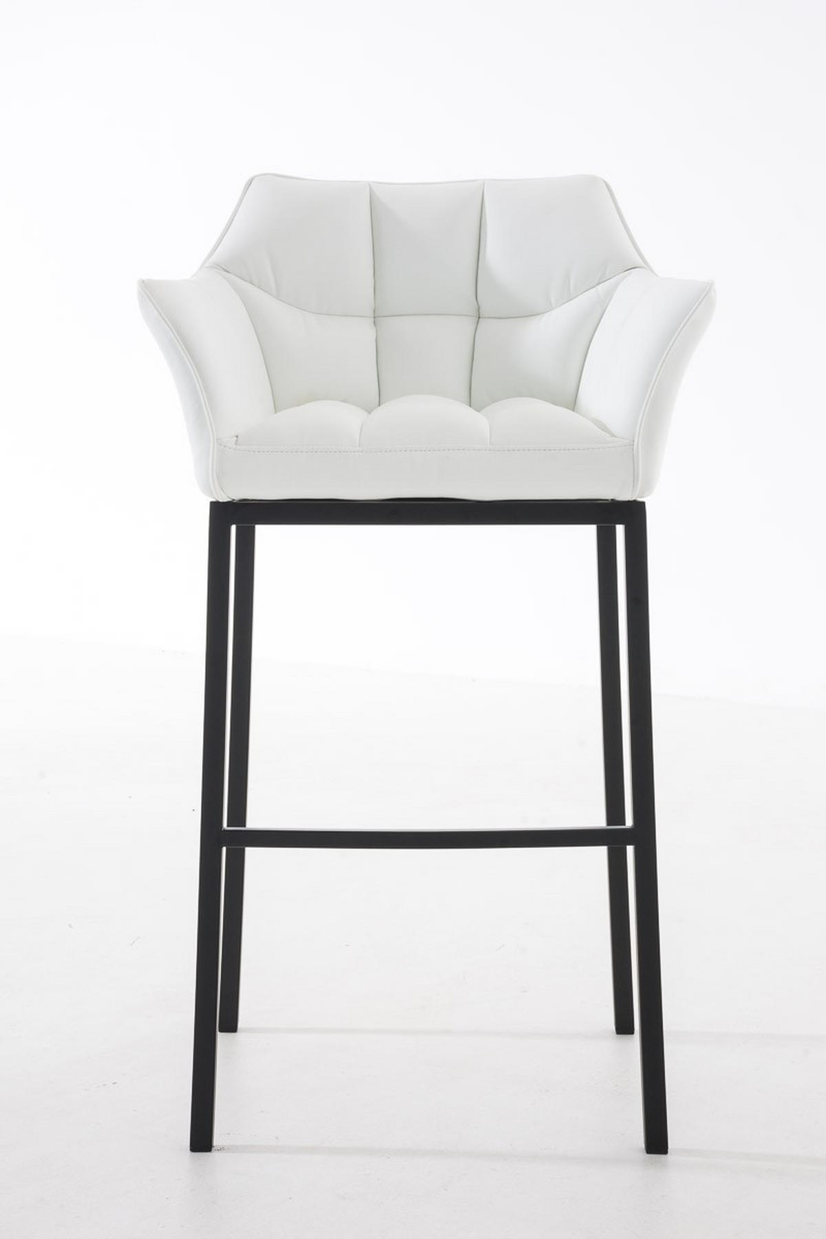BARHOCKER Damaso 110x64x48 cm weiß - Weiß, Leder (64/110/48cm) - furnicato