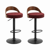 BARHOCKER drehbar höhenverstellbar 62-83 cm Wine Red 2er-Set - Rot, Metall (42/77/42.5cm) - Meubliv