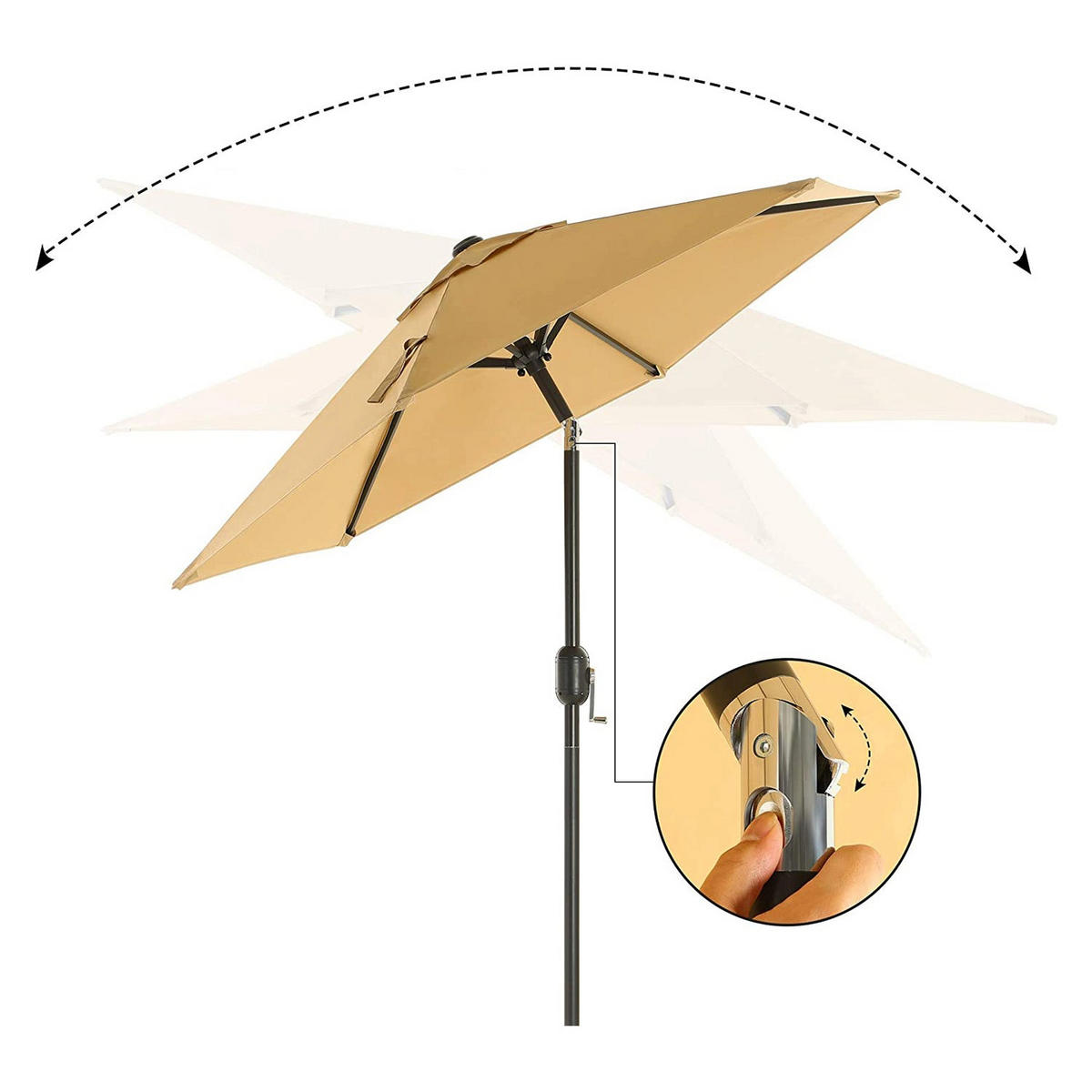 SONNENSCHIRM - Taupe, Textil (200/200cm) - Hansiro