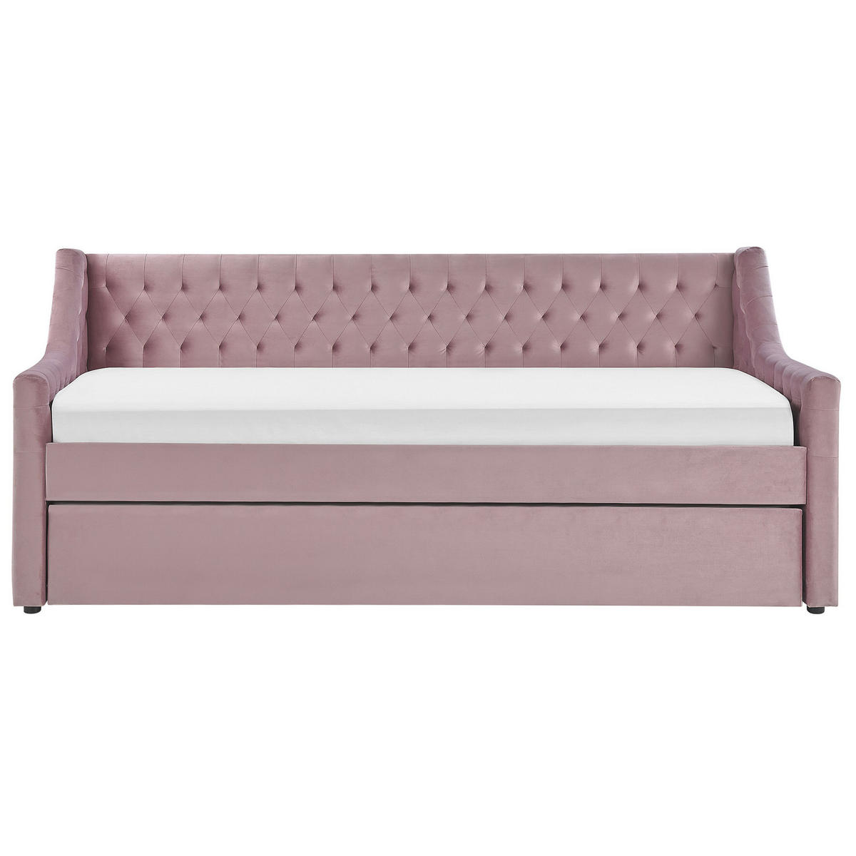 TAGESBETT 90/200cm Rosa Montargis - Pink, Textil (90/200cm) - Beliani