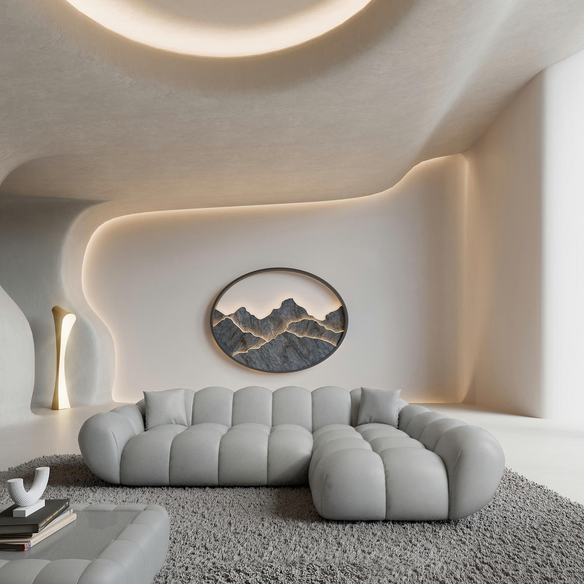 ECKSOFA Liva Hellgrau Kunstleder L-Form Links - Hellgrau, Kunststoff (265/160cm) - VAROYAL
