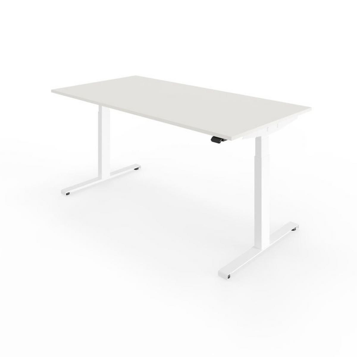 SCHREIBTISCH s32 elektrisch höhenverstellbar, 160 x 80 cm - Weiß, Holzwerkstoff/Metall (80/160/62cm) - hali